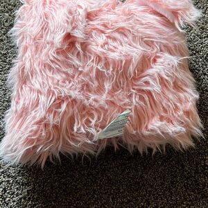 10” Fluffy Pink Bunny Ears Throw Pillow